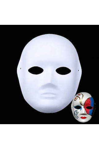 Esenoselect Boyanabilir Surat Model Maske Lastikli Kendin Tasarla -