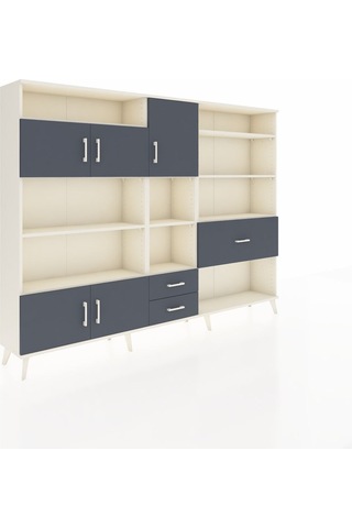 Arges Dolap 13 Raflı 3 Çekmeceli 5 Kapaklı 220x30x163 Aytaşı-antr Aytaşı-antrasit