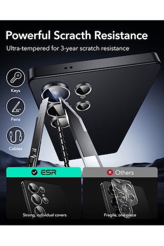 Samsung Uyumlu  S25 Ultra Kamera Lens Koruyucu Şeffaf
