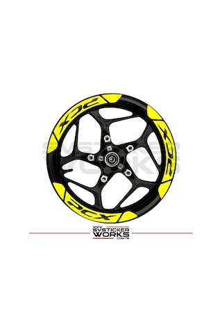 Honda Pcx Jant Şeridi Geniş Sticker Dıştan İçe Kaliteli Yüksek Yapışkanlı Sticker Sarı