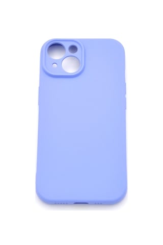 Apple Uyumlu iPhone 13 Düz Renk Esnek Yumuşak Silikon Kılıf Rubber Açık Mor