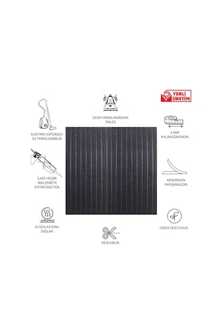 Tink Akustik Ve Dekoratif Lambiri Desenli Keçe Panel 2adet/0,81m² Ant