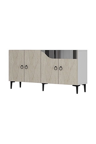 Ka1514 Gama Konsol Ve Tv Sehpası 150cm Beyaz-traverten-silver