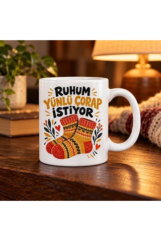 Bezos Kışlık Ruh Tasarımlı Porselen Kupa - Model 889 Krt