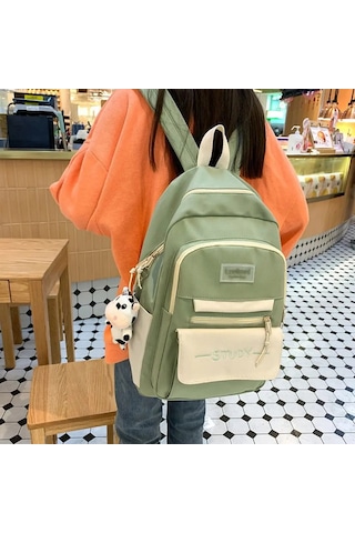 Naylon Büyük Kapasiteli Sırt Çantası Genç Erkek Kız Saf Renk Çok Renkli