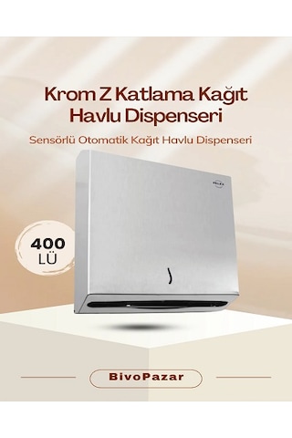 Palex Bivopazar Krom Z Katlama Kağıt Havlu Dispenseri 400 Lü Gümüş