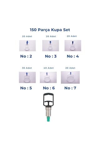 Kupasan Hacamat Kupa Seti 150'li