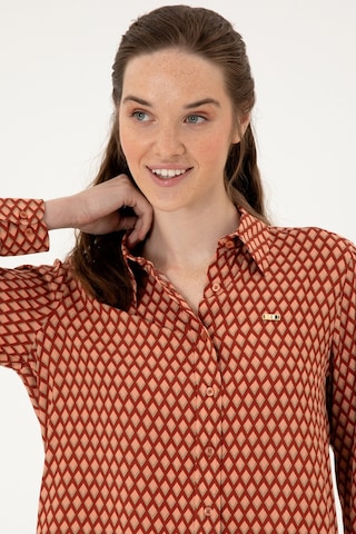 U.s. Polo Assn. Kadın Somon Gömlek Desenli 50317243-vr047 Somon