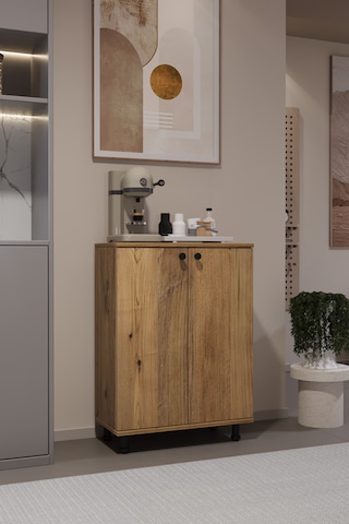Miora Modern Çok Amaçlı Ayaklı Dolap 2 Kapaklı Raflı Mutfak Banyo Balkon Ayakkabılık Dolabı Atlantik Çam
