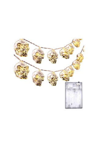 Hfambition Halloween Dekorasyon Led Işık Zinciri - Kemik Kafalı, 2.5m 20 Işık, Su Geçirmez, Pil Kutusu, Sürekli Aydınlatma Modu