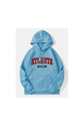 Altamira Unisex Atalanta Baskılı Oversize Kapşonlu Sweatshirt 001