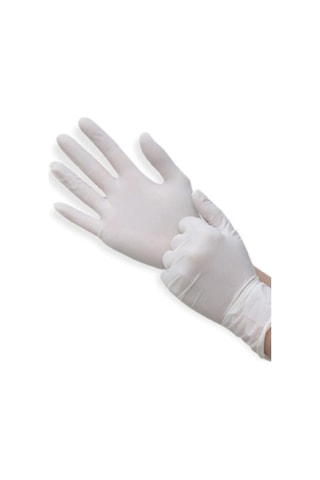 Lateks Pudralı Tek Kullanımlık Hijyen Ameliyat Eldiveni 100'lü M