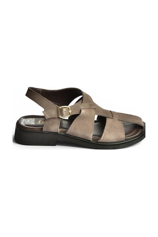Fox Shoes Y291880002 Füme Hakiki Deri Süet Kadın Sandalet