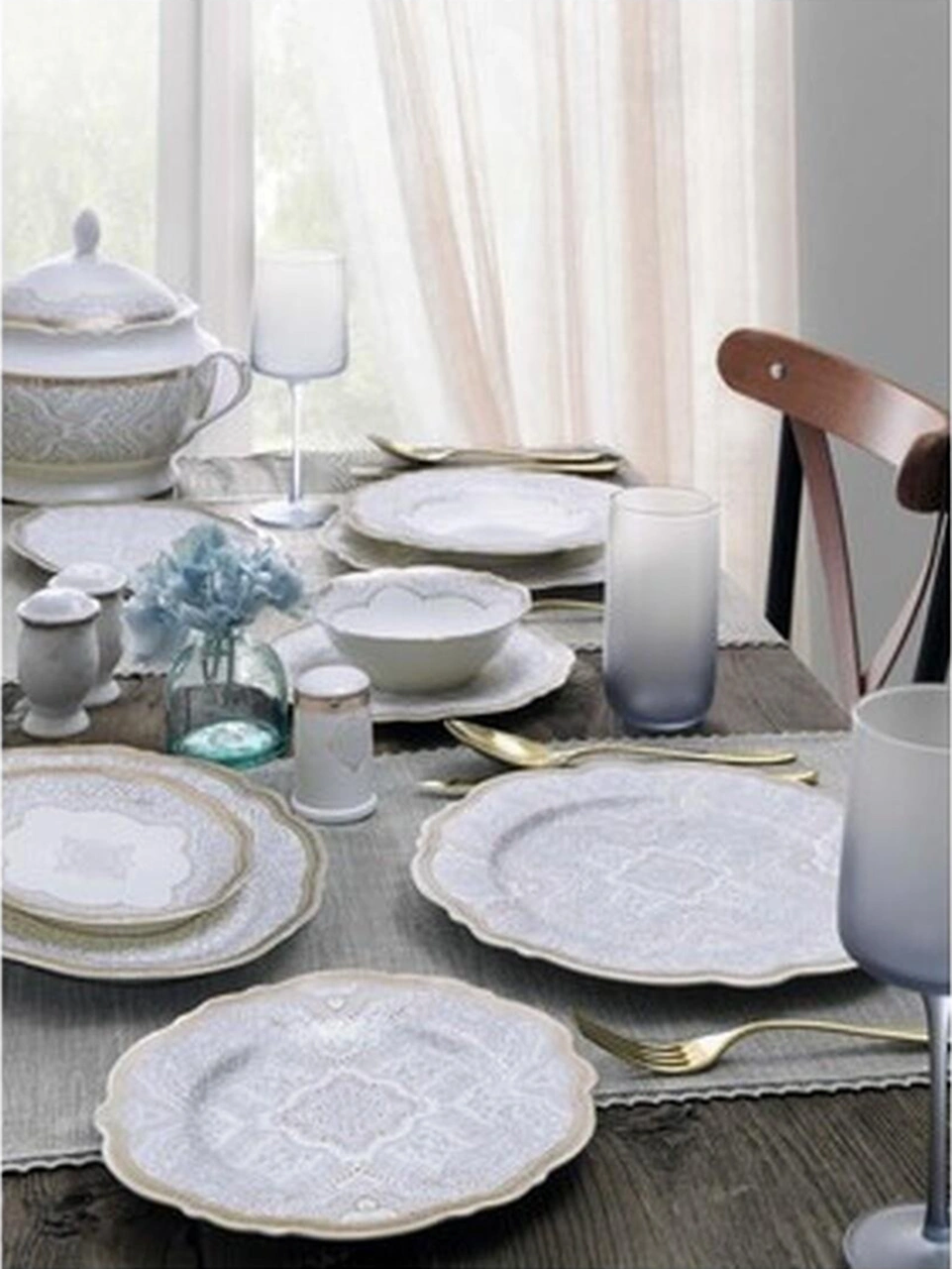 Pierre Cardin Nerissa 60 Parça Yemek Takımı Süt Beyazı