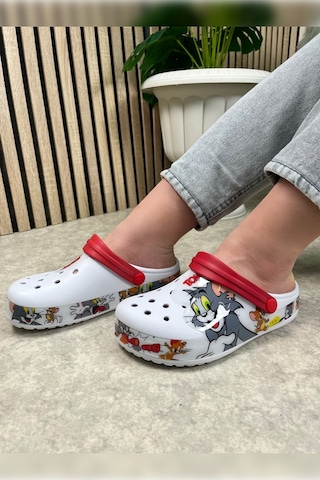 Günlük Anne Kız Terlik Sabo Hemşire Doktor Aşçı Sandalet Desenli Taban Crocs Crf-8246 Tomvejerry
