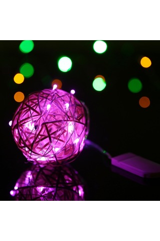 Xindoker 3 Metre Taşınabilir 30 Led Mor Işık Zinciri, Pil Dahil Değil, Romantik Ortamlar İçin İdeal