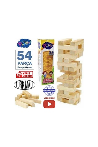 Çocuklar için Eğitici Denge Oyunu Ahşap Jenga