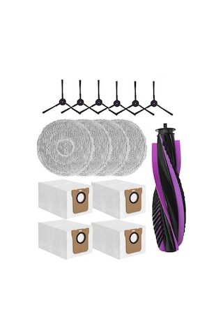 Junzhuodianpu Jonr P20 Pro Robot Süpürge Aksesuar Seti 15 Parça : Ana Fırça, Yan Fırça, Paspas, Toz Torbası A