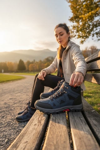 Enoch Erkek Kürklü Su Geçirmez Outdoor Trekking Ve Doğa Yürüyüş Botu Lacivert