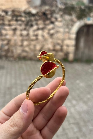 Bereket Serisi Kırmızı Kadın Nar Otantik Bileklik Bilezik