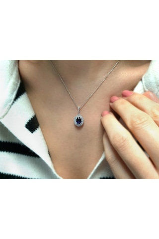 Sirius 0.37 Karat Pırlanta Ve Safir Kolye 0823P0028