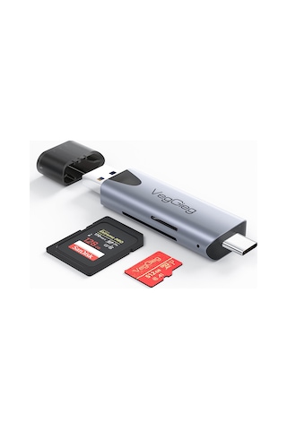 VegGieg Type-c ve Usb 2.0 SD Micro SD TF Kart Okuyucu