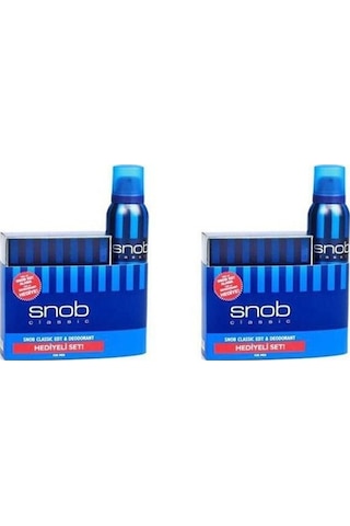 Snob Classic Erkek Parfüm EDT 2 x 100 ML + Sprey Deodorant 2 x 150 ML