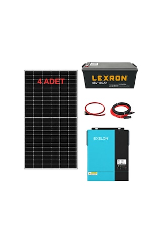 Bağ, Bahçe, Karavan İçin Lityum Akülü Hazır Paket Solar Güneş Enerji Sistemi Paket 6