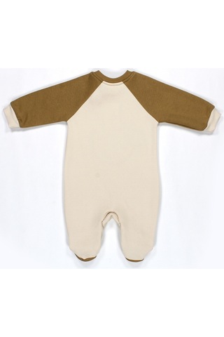 Hardal Reglan Kol 3 İplik Patiksiz Bebek Tulum Hardal