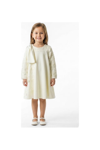 Xo Kids Kız Çocuk Elbise 4-8 Yaş 1606 Ekru