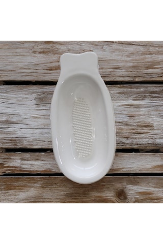 Porselen Kayık Figürlü Bebek Mama Püre Yapıcı Elma Rendesi Sebze Meyve Püre Yapıcı Beyaz