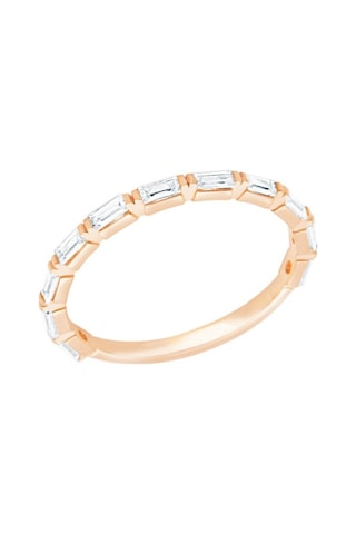 Diamond Line - Gülaylar - Pembe Altın 14 Ayar Baget Yüzük (528501899)