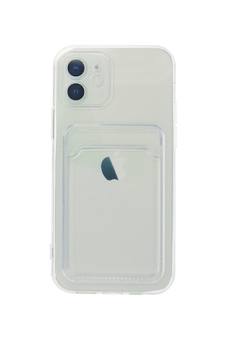 Apple iPhone Uyumlu 12 Kılıf Kart Şeffaf Silikon - Şeffaf