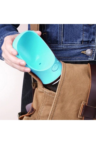 Keyfi Sepet Kilitlenebilen Taşınabilir Evcil Hayvan Suluğu Seyahat Kabı 350 ML