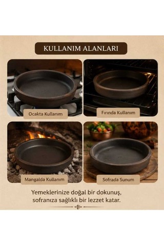 Kapadokya Çömlek Güveç Tava Kahverengi
