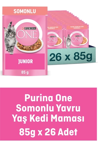Purına One Junior Somonlu Yaş Yavru Kedi Maması 26x85g