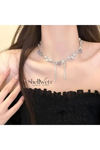 Aurelya Choker Kolye Sevgililer Günü , Annenize Verilecek En Güzel Hediyesi Gri