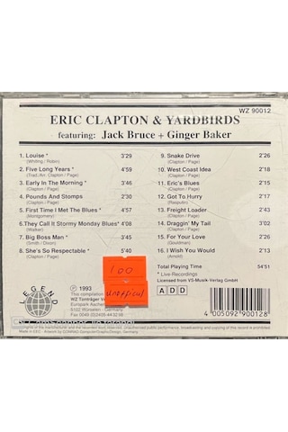 Plak Değildir Cd Dir Cd Eric Clapton & Yardbirds Unoffical Cd