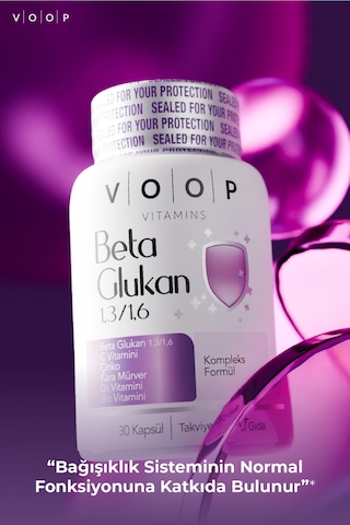 Voop Beta Glukan 1.3-1.6 Kara Mürver Vitamin C Çinko 30 Kapsül
