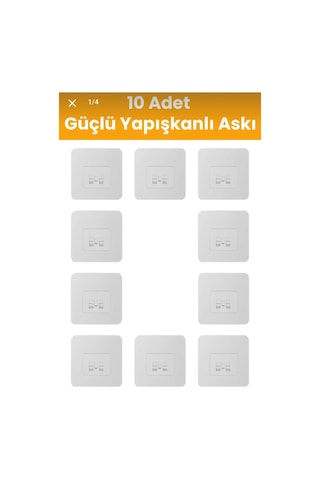 Yedek 10 Adet Yapışkanlı Sticker Kendinden Yapışkanlı Kancalı Yapışkan Banyo Rafı Su Geçirmez Askı G Diğer