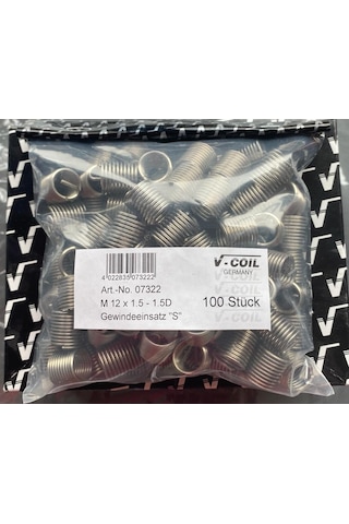 M12X1.5-1.5D Helicoıl Yay V-Coıl Germany 100Adet