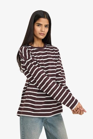 Defacto %100 Pamuk Loose Fit Çizgili Sweatshirt F7758ax26spbn338 Kahve-bn338