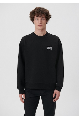 Mavi - Mavi Logo Baskılı Siyah Sweatshirt 0611716-900 Siyah