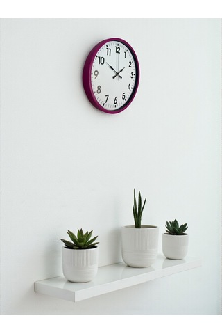 36 Cm Pembe Dekoratif Duvar Saati Çok Renkli 79975511