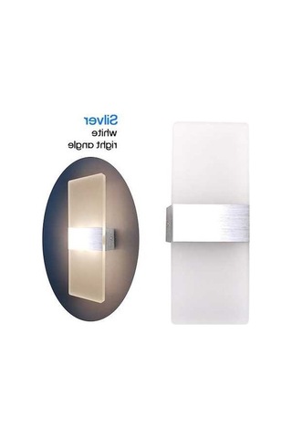 Ulzyvf Modern Led Duvar Aydınlatma: 6w Akrilik & Alüminyum, Yatak Odası/koridor İçin 111 Karakter Gümüş Gümüş