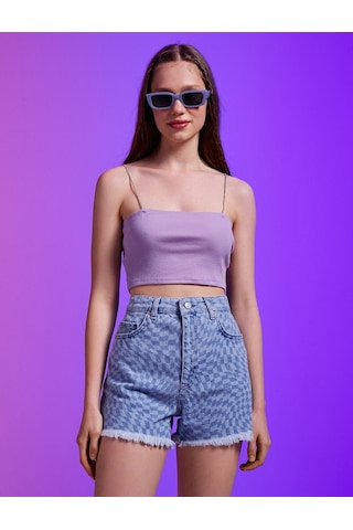 Koton İnce Askılı Crop Atlet Lila 2sal30278ık 2SAL30278IK371 Lila