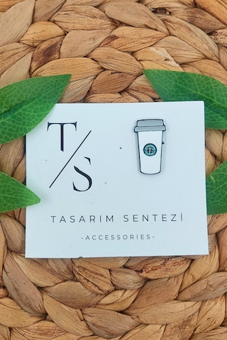 Rozet Takı Aksesuar Kahve Starbuck Coffee Beyaz Nescafe Çok Renkli