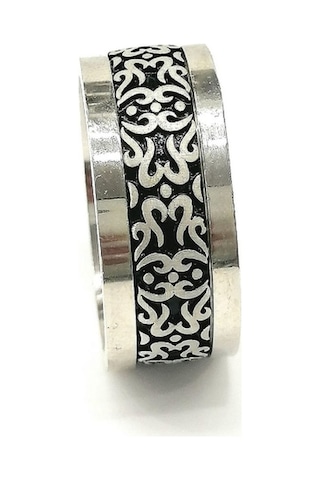 Omar Silver Yeni Tasarım Gümüş Parcalı Desenli Unisex 925 Ayar Gü