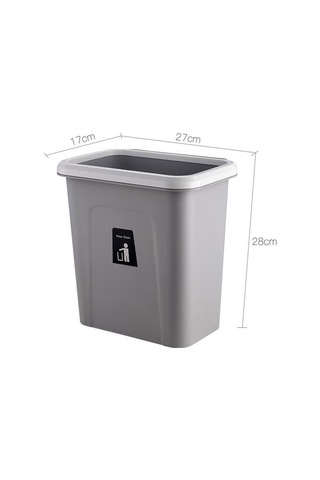 Sones Mutfak Kare Sınıflandırılmış Duvara Monteli Asılı Plastik Sıhhi Çöp Kutusu, Stil: İtmeli Tip Kapak Gri