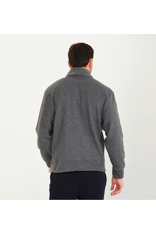 Nors Vanir Basic Yarım Fermuarlı Polar Sweatshirt Gri 001